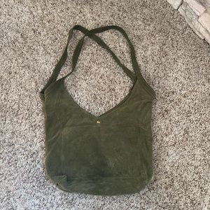 NWOT Jess Conti Metro Tote Washable Suede Green Festival